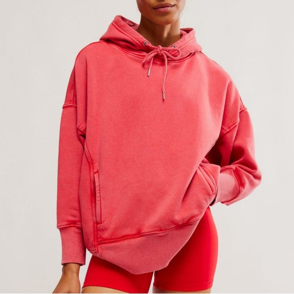 Free People Sprint To The Finish Hoodie/Winter Berry - Picture 2 of 9